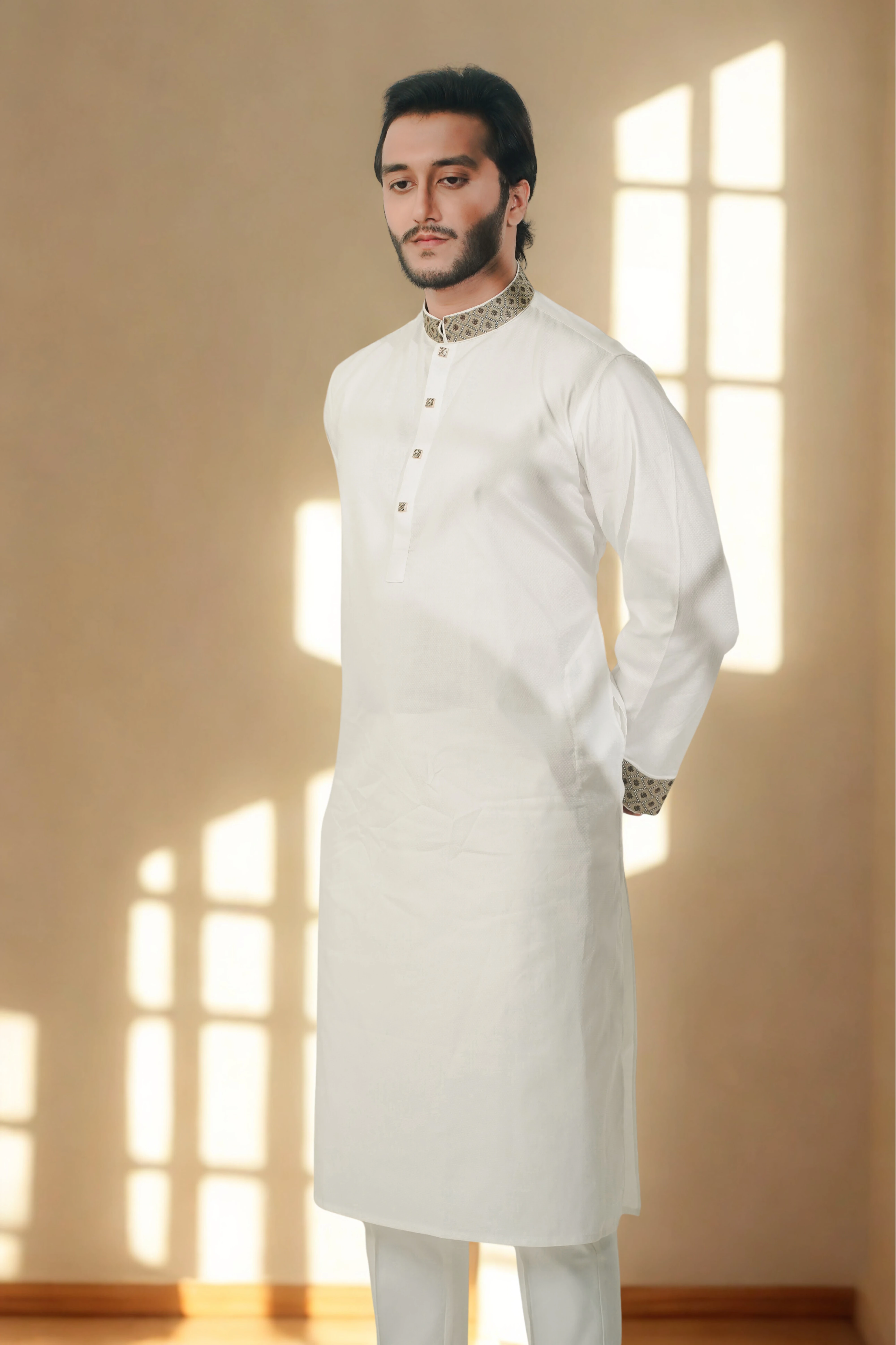 Platinum Panjabi White